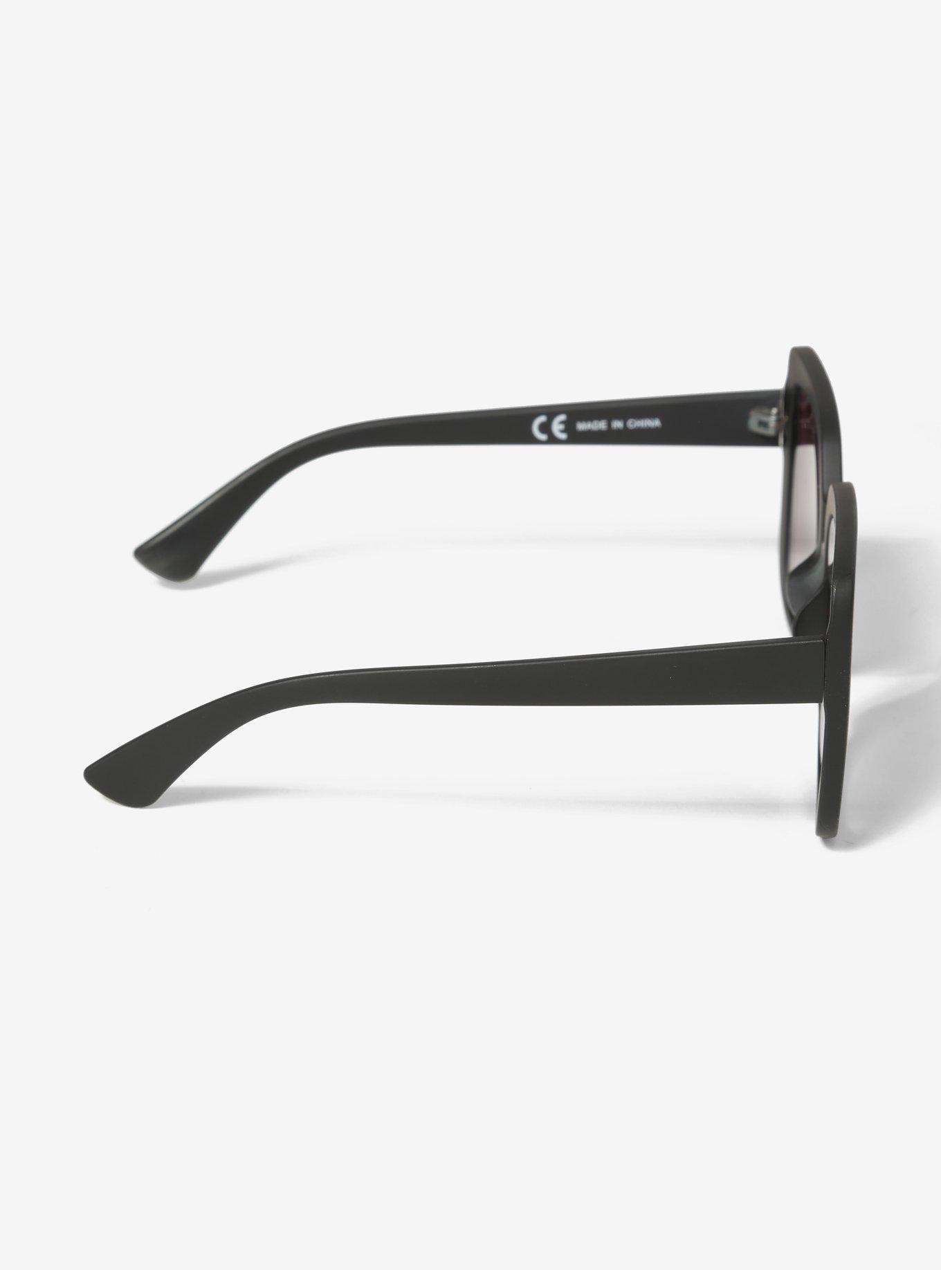 Black Oversized Square Sunglasses, , alternate