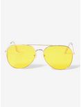 Yellow Aviator Sunglasses, , alternate