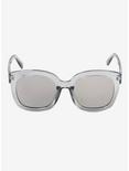 Grey Clear Mirror Lens Retro Sunglasses, , alternate