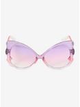 Pink & Purple Ombre Oversized Butterfly Sunglasses, , alternate