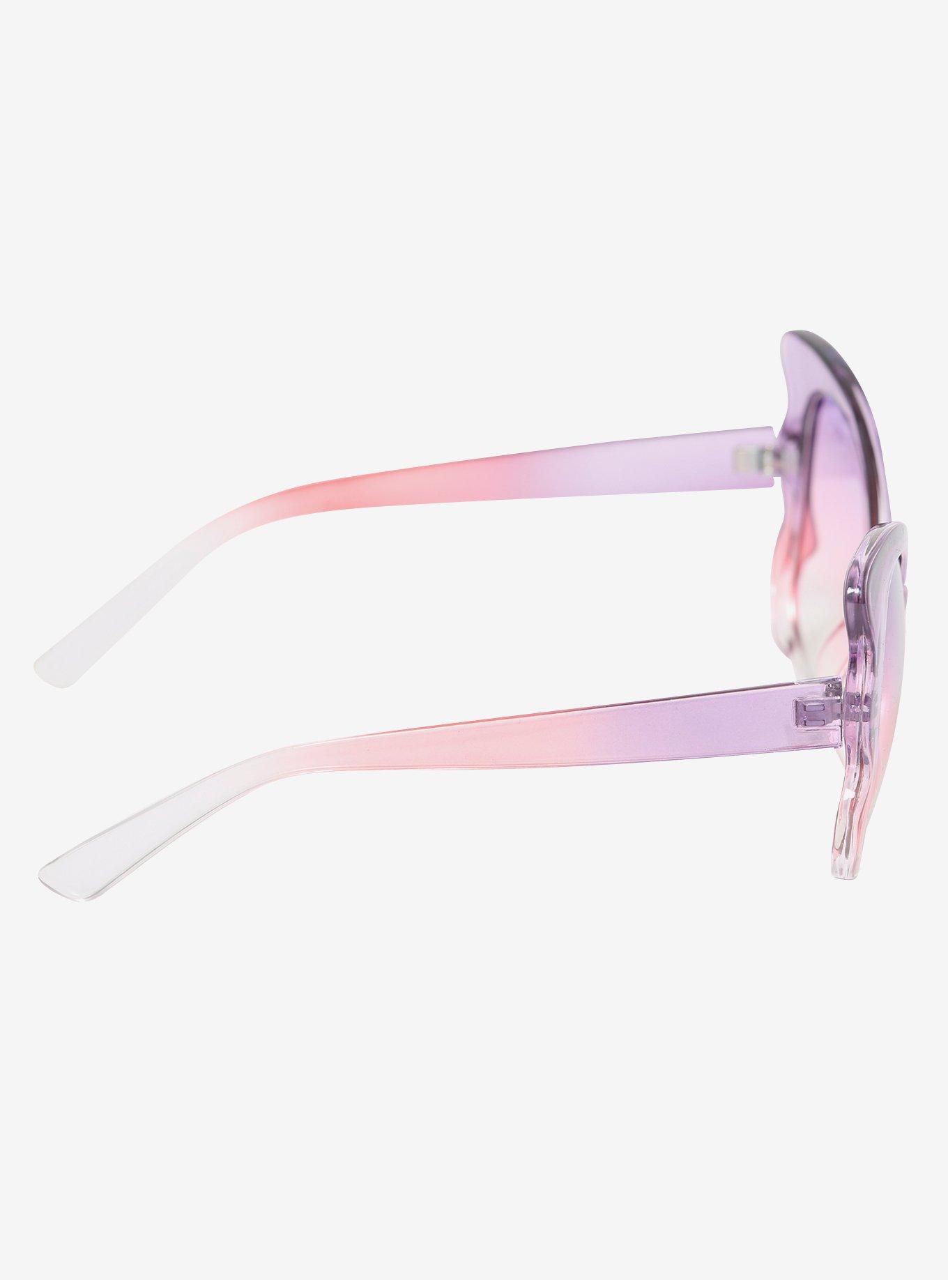 Pink & Purple Ombre Oversized Butterfly Sunglasses, , alternate