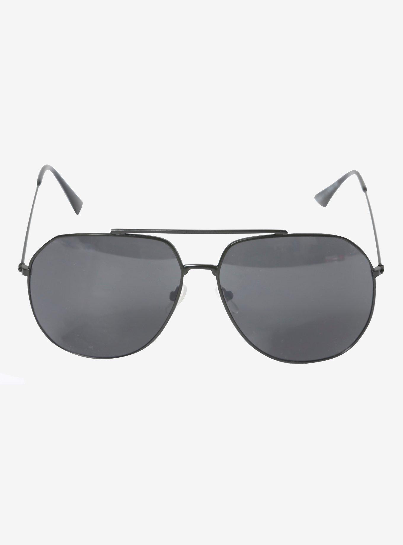 Black Aviator Sunglasses, , alternate