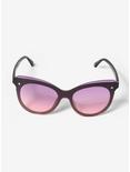Purple To Pink Oversized Rimless Cateye Sunglasses, , alternate