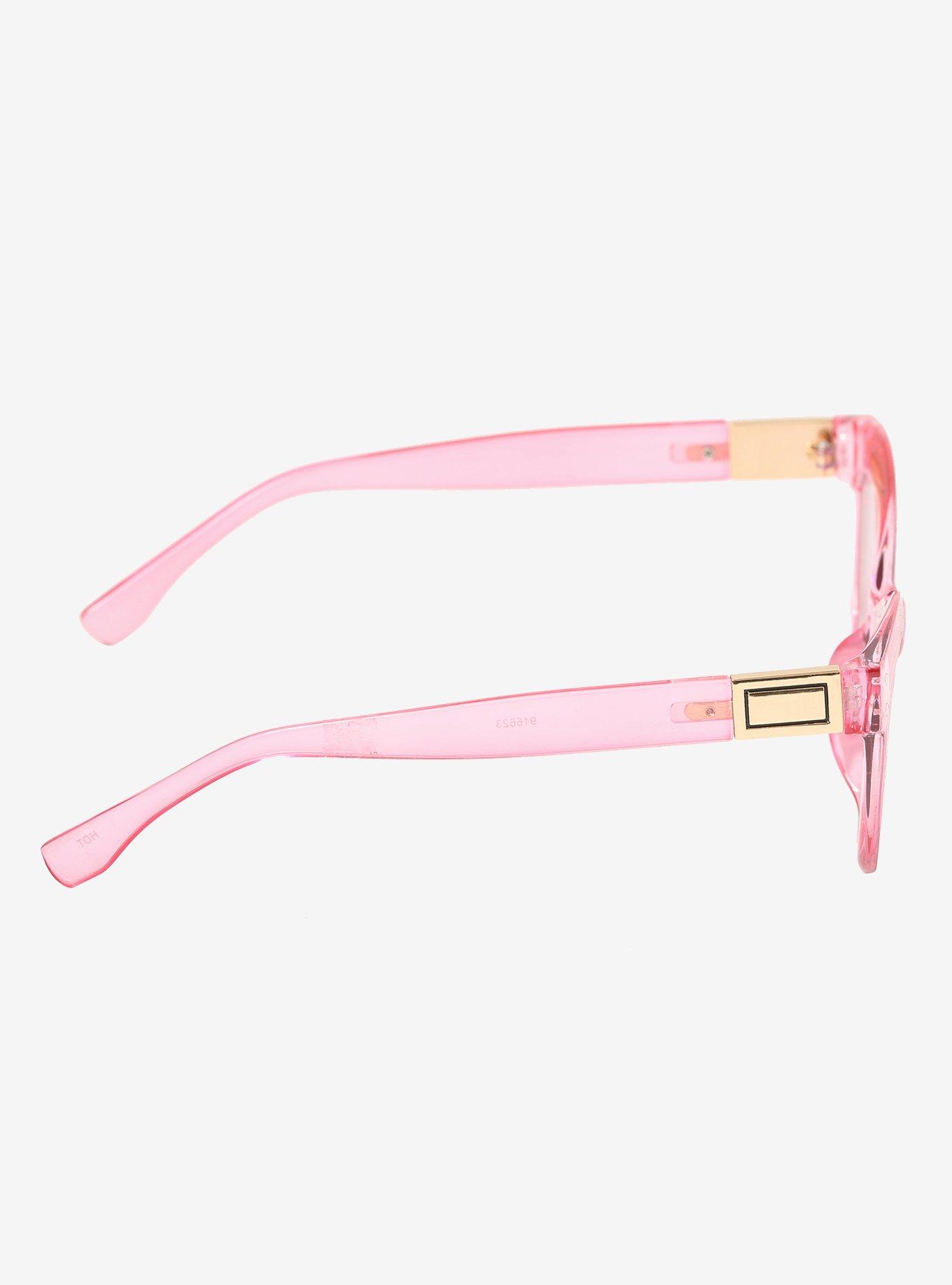 Pink Clear Cat Eye Sunglasses, , alternate