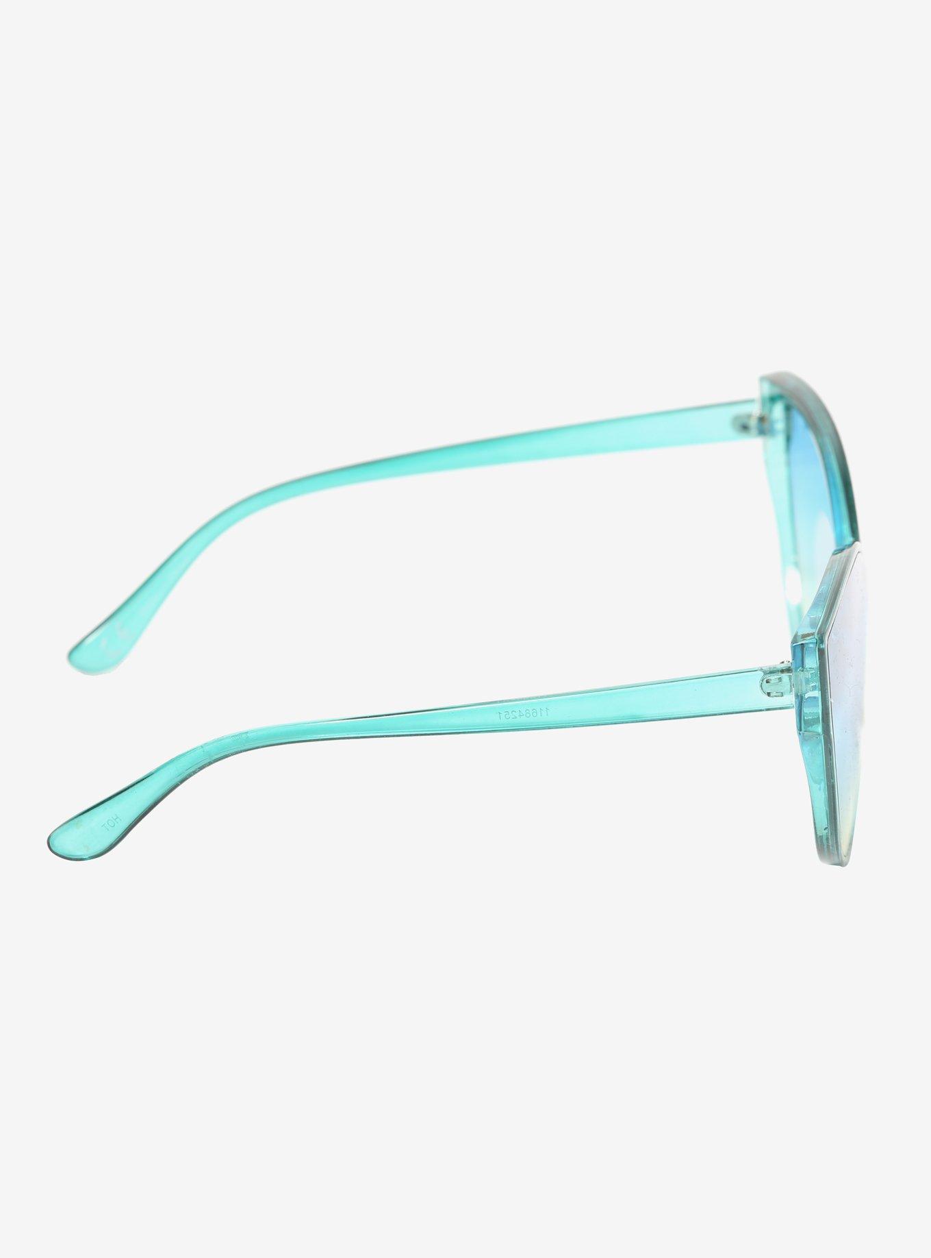 Blue Green Acrylic Cat Eye Sunglasses, , alternate
