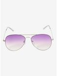 Purple Ombre Aviator Sunglasses, , alternate