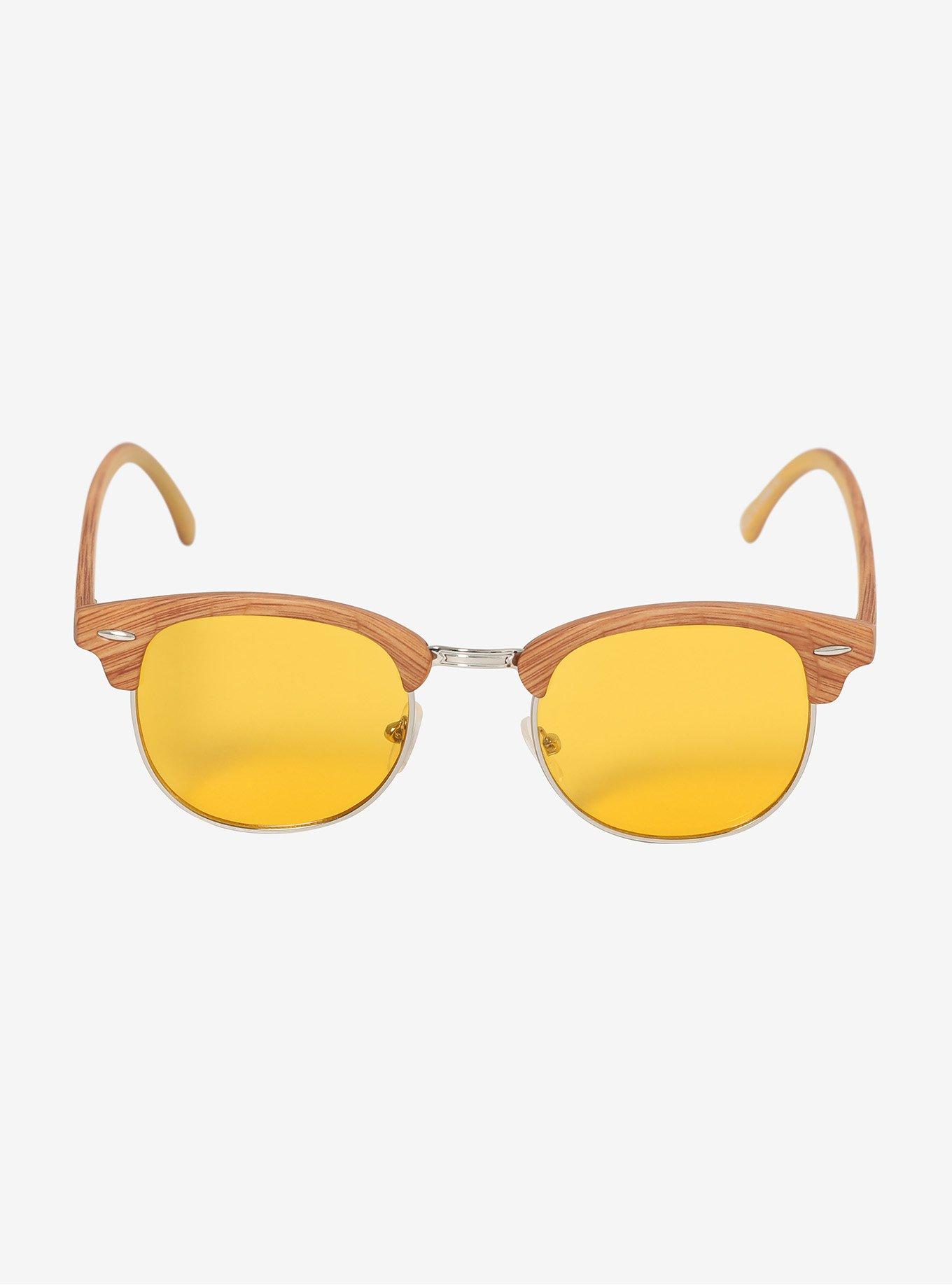 Yellow Half-Rim Sunglasses, , alternate