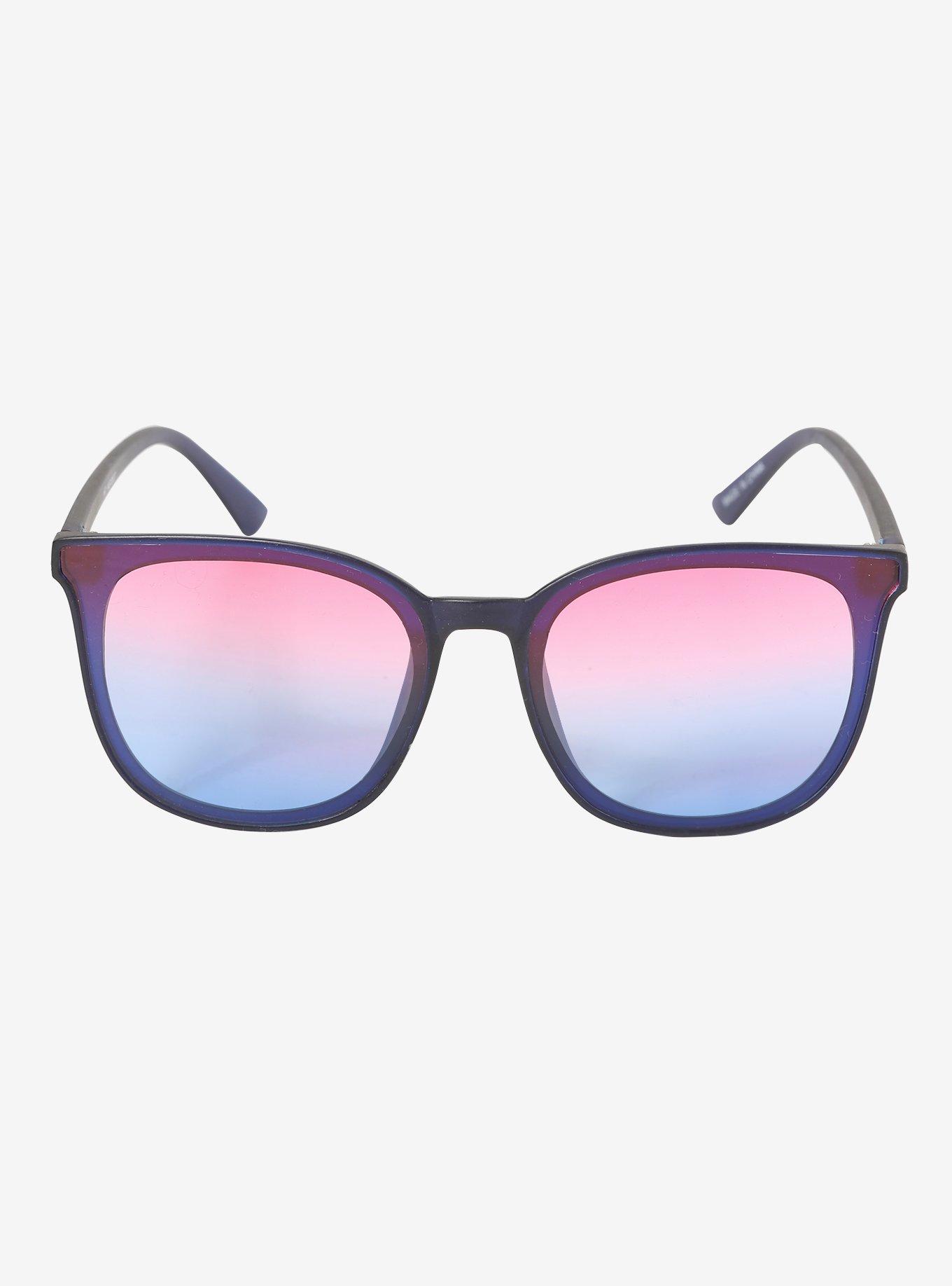Pink & Blue Black Frame Sunglasses, , alternate