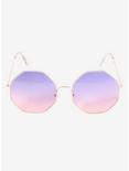 Purple To Pink Octagon Sunglasses, , alternate