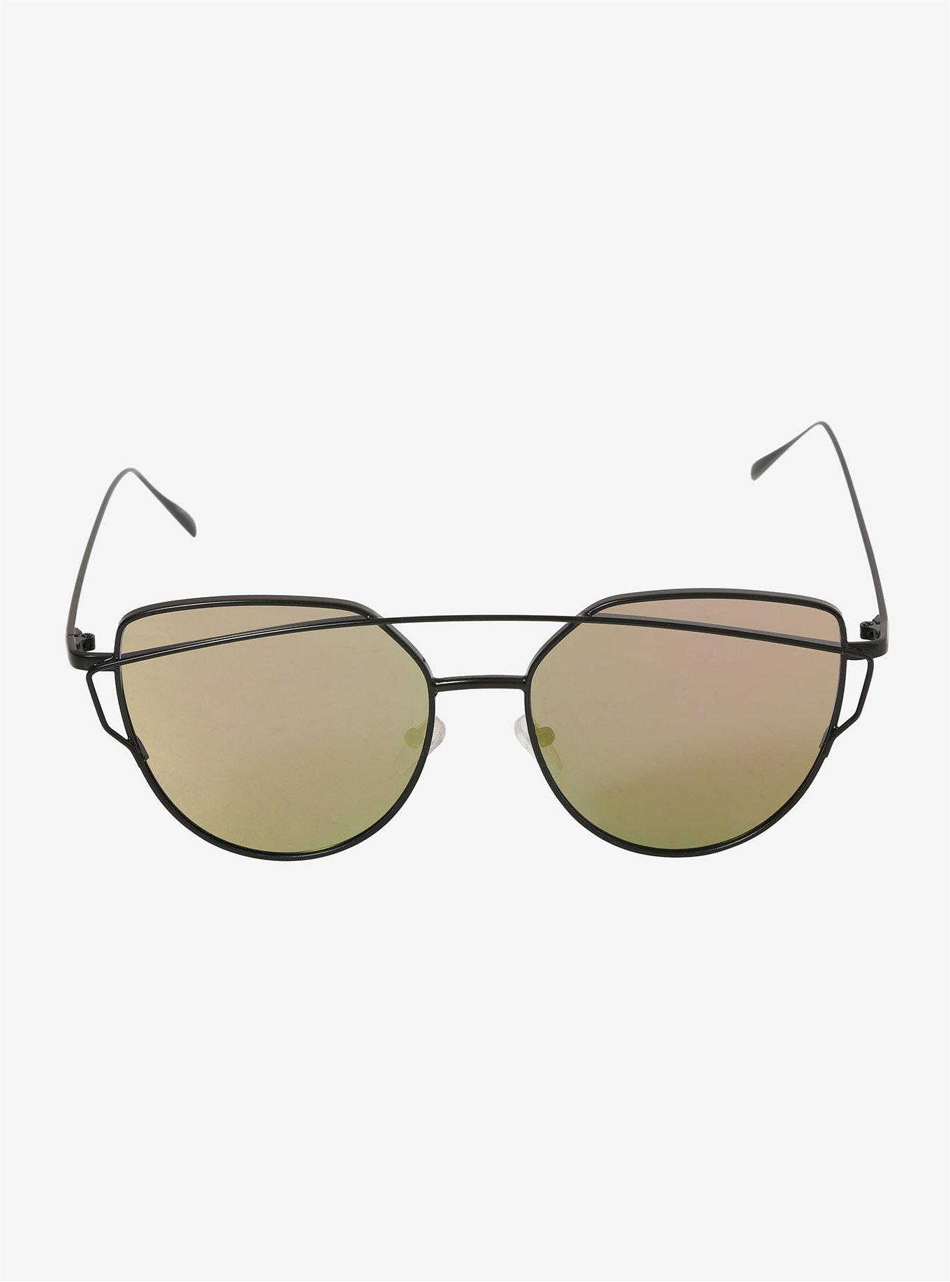 Mirrored Metal Framed Sunglasses, , alternate