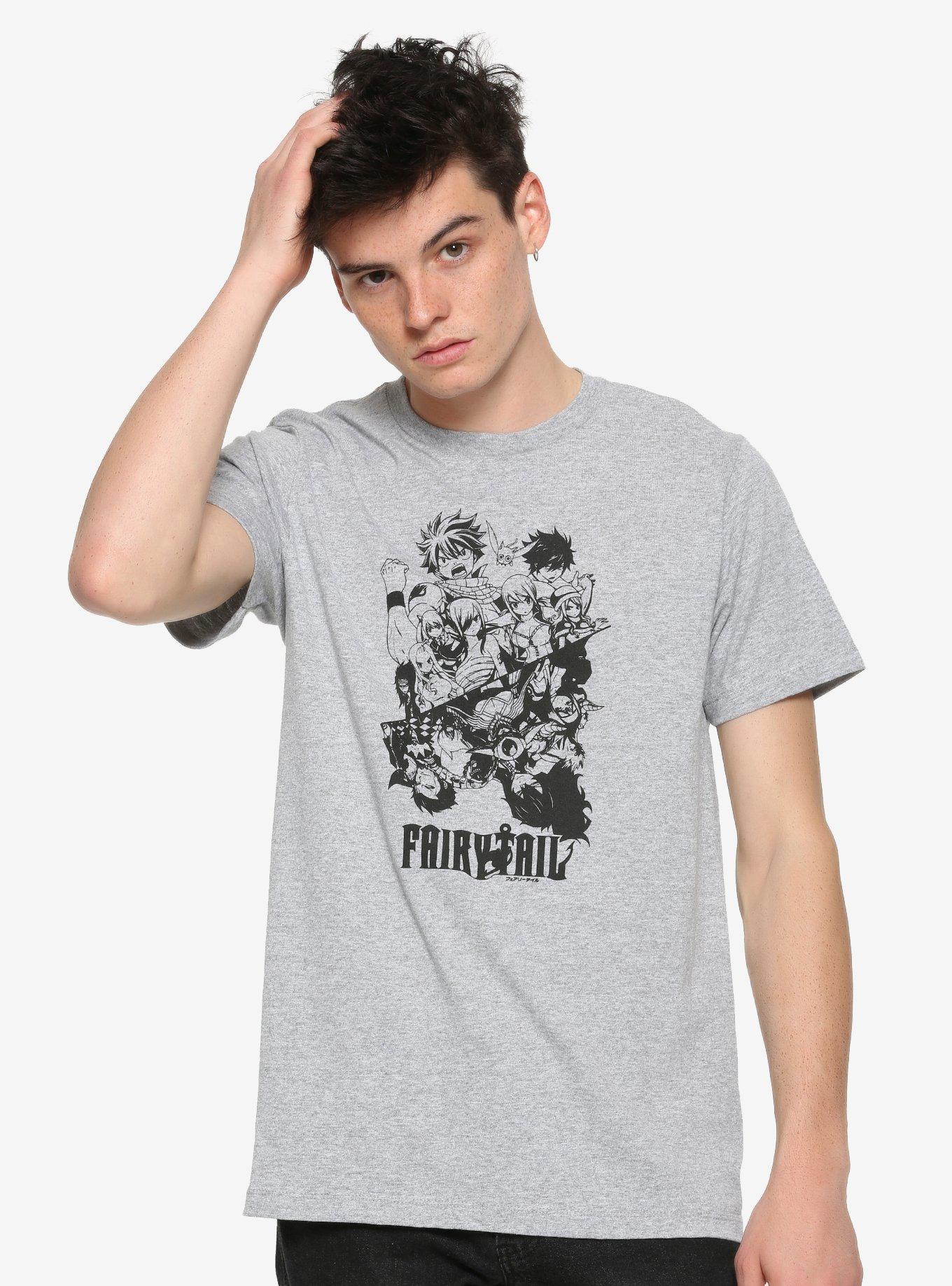 Fairy Tail Group Black & Grey Girls T-Shirt, GREY, alternate