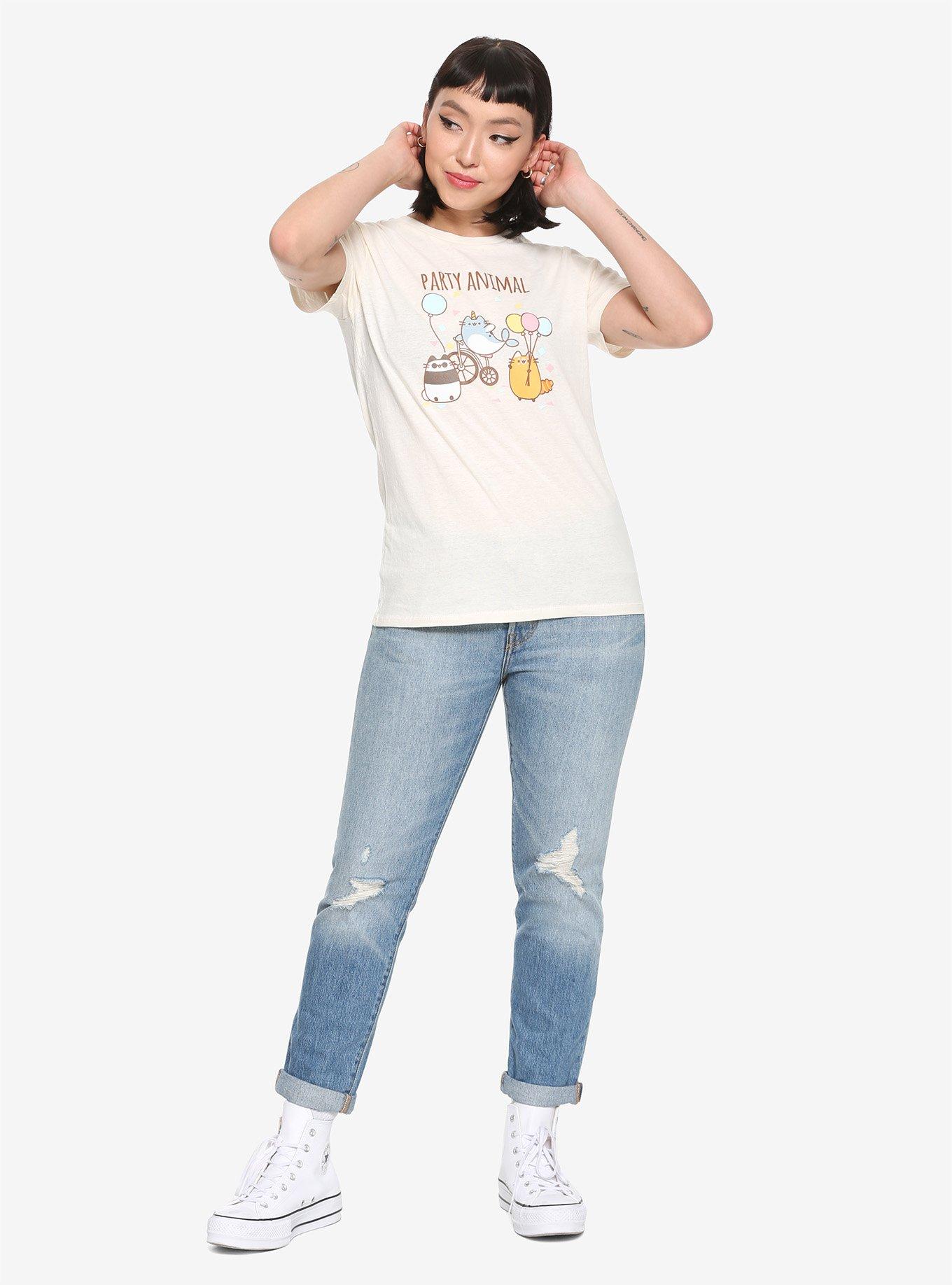 Pusheen Narwhal Panda & Red Fox Party Animal Girls T-Shirt, , alternate