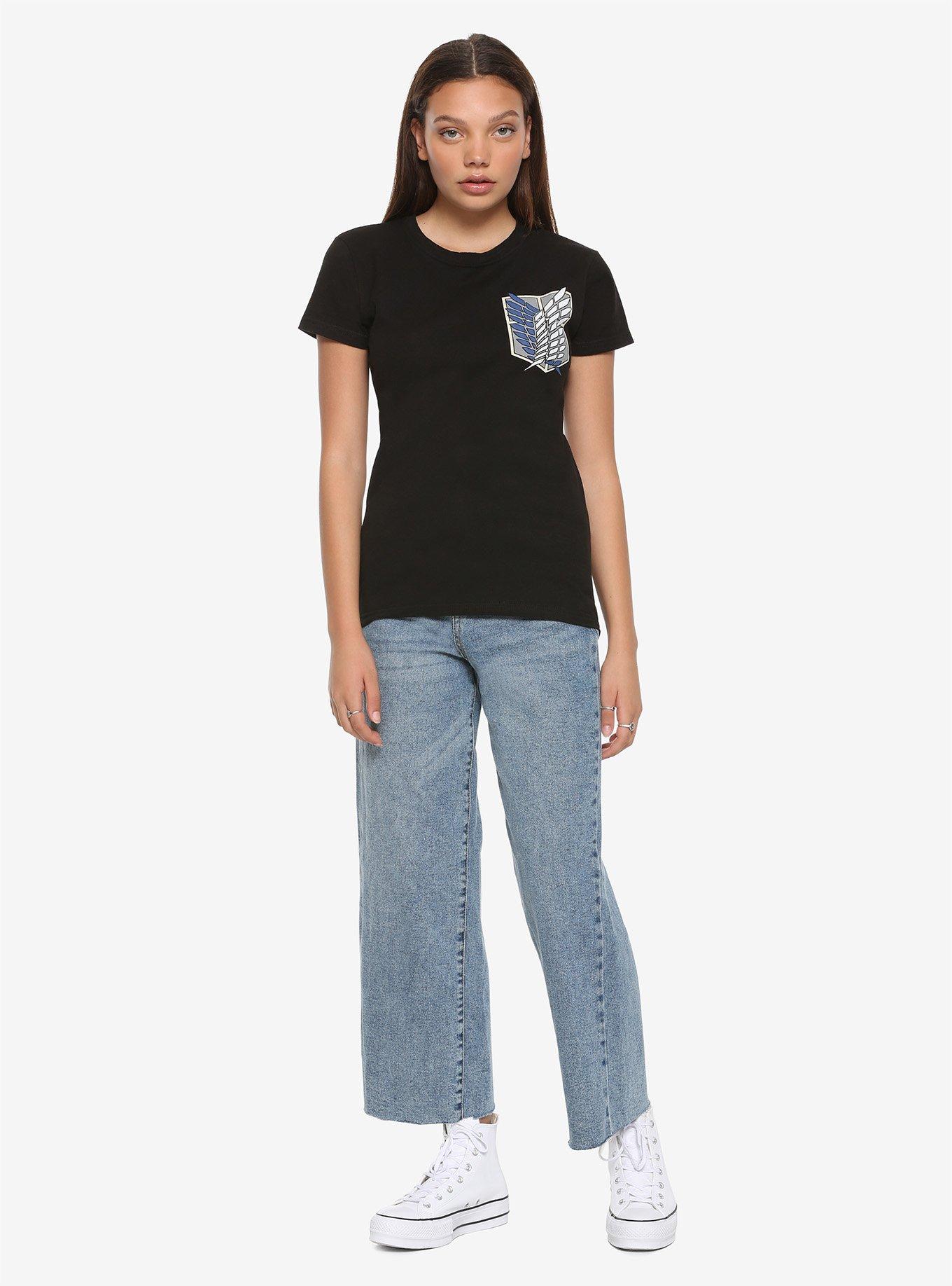Attack On Titan Wings Of Freedom Shield Girls T-Shirt, MULTI, alternate - view 2