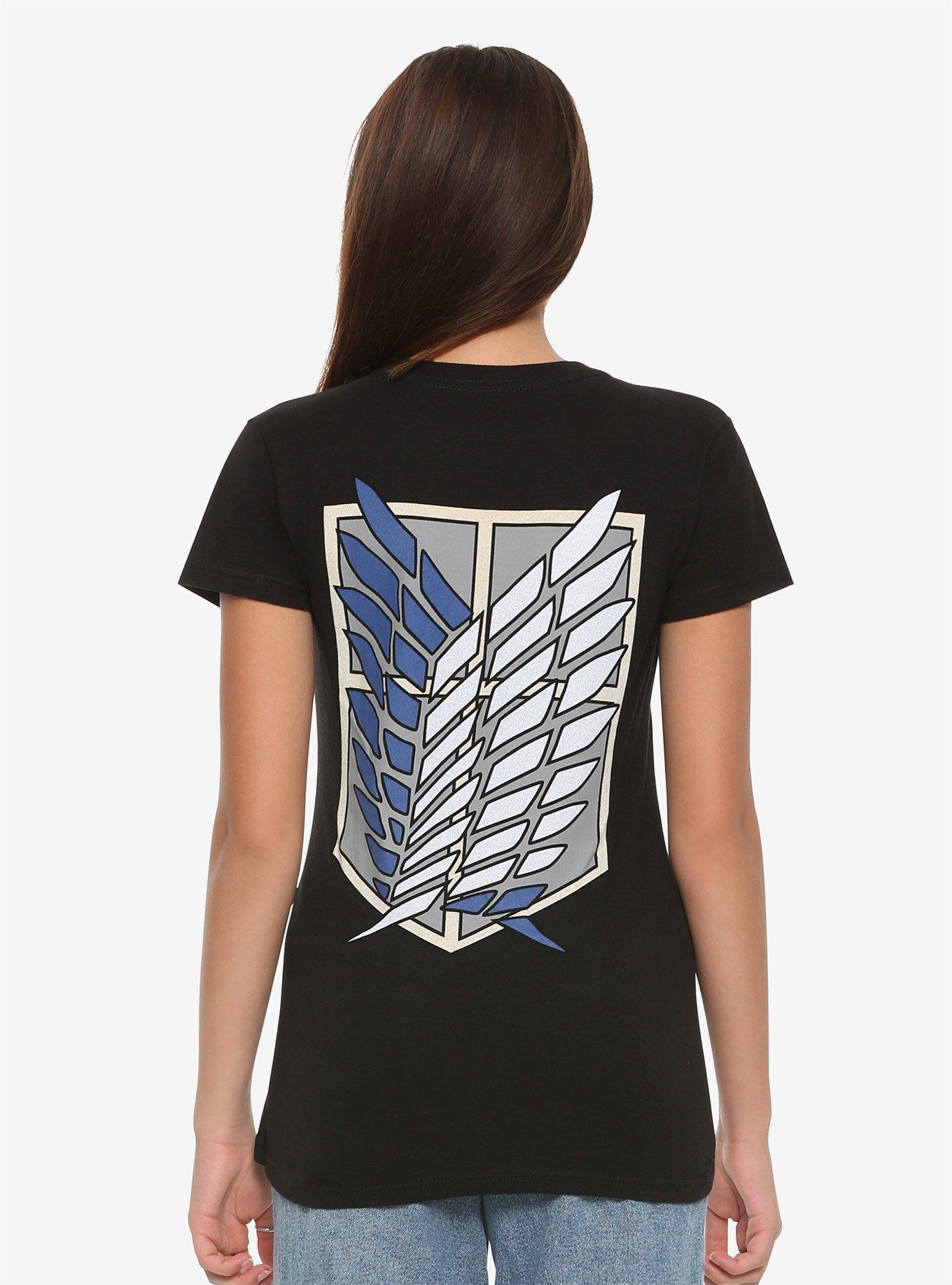 Attack On Titan Wings Of Freedom Shield Girls T-Shirt, MULTI, alternate - view 3