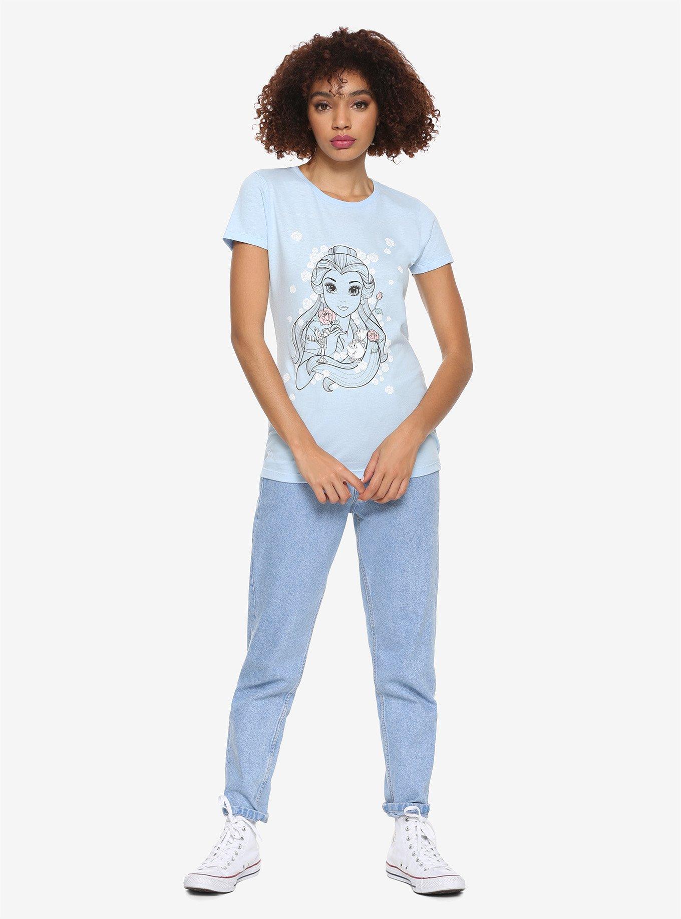 Disney Beauty And The Beast Belle Roses Girls T-Shirt, , alternate