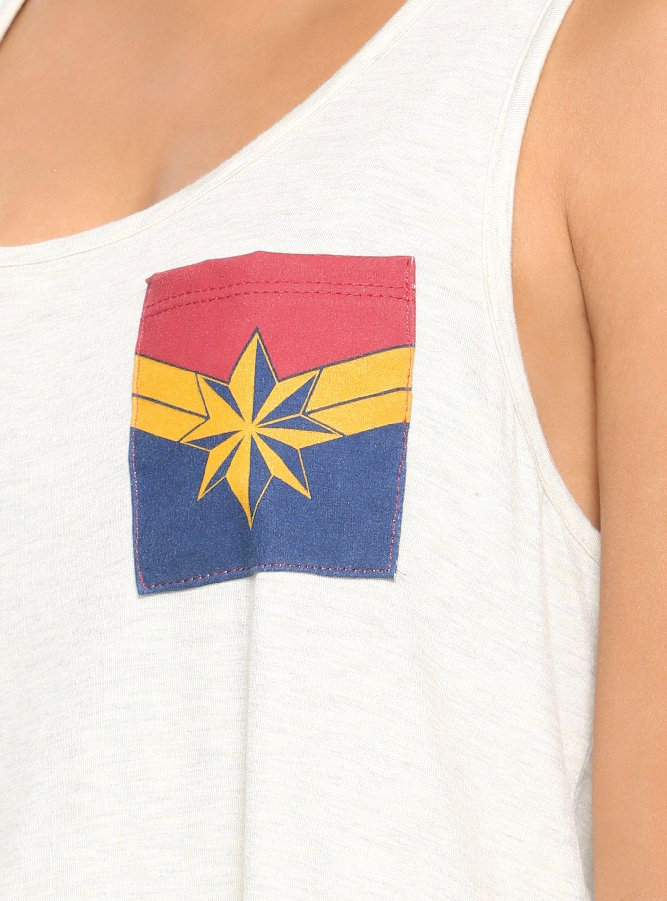 Our Universe Captain Marvel Pocket Womens Tank Top, , alternate