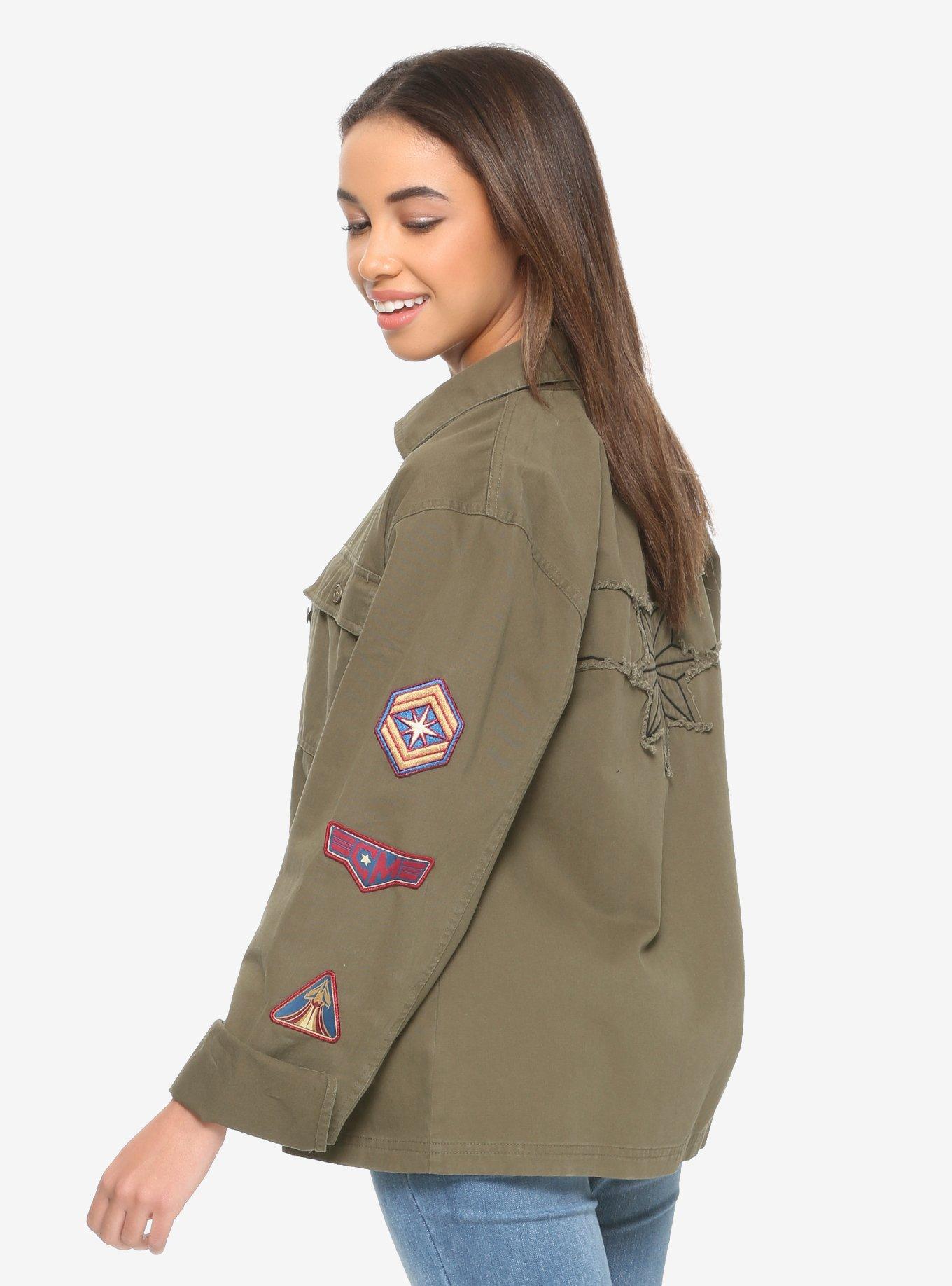 Our Universe Marvel Captain Marvel Olive Womens Jacket, , alternate
