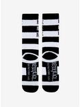 Beetlejuice Black & White Striped Crew Socks, , alternate