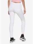White Destructed High-Waisted Skinny Jeans, WHITE, alternate