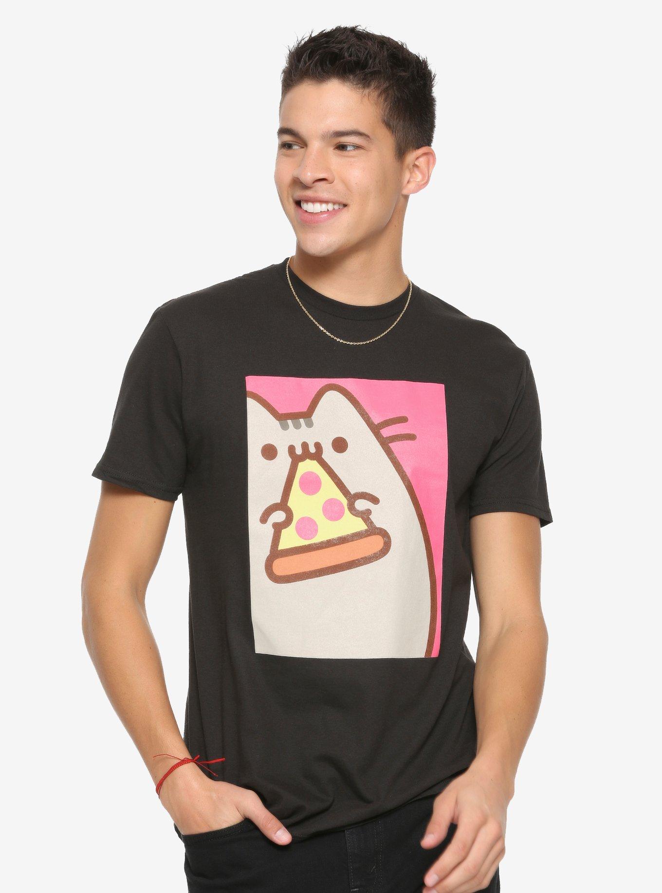 Pusheen Eating Pizza T-Shirt, , alternate