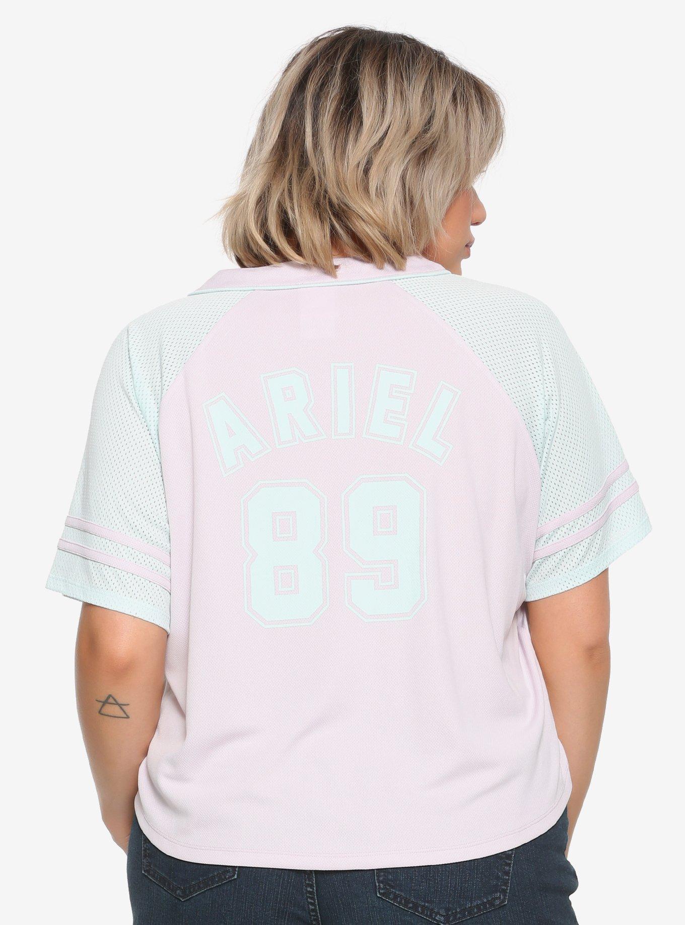 Disney The Little Mermaid 30th Anniversary Ariel 89 Girls Baseball Jersey Plus Size, , alternate
