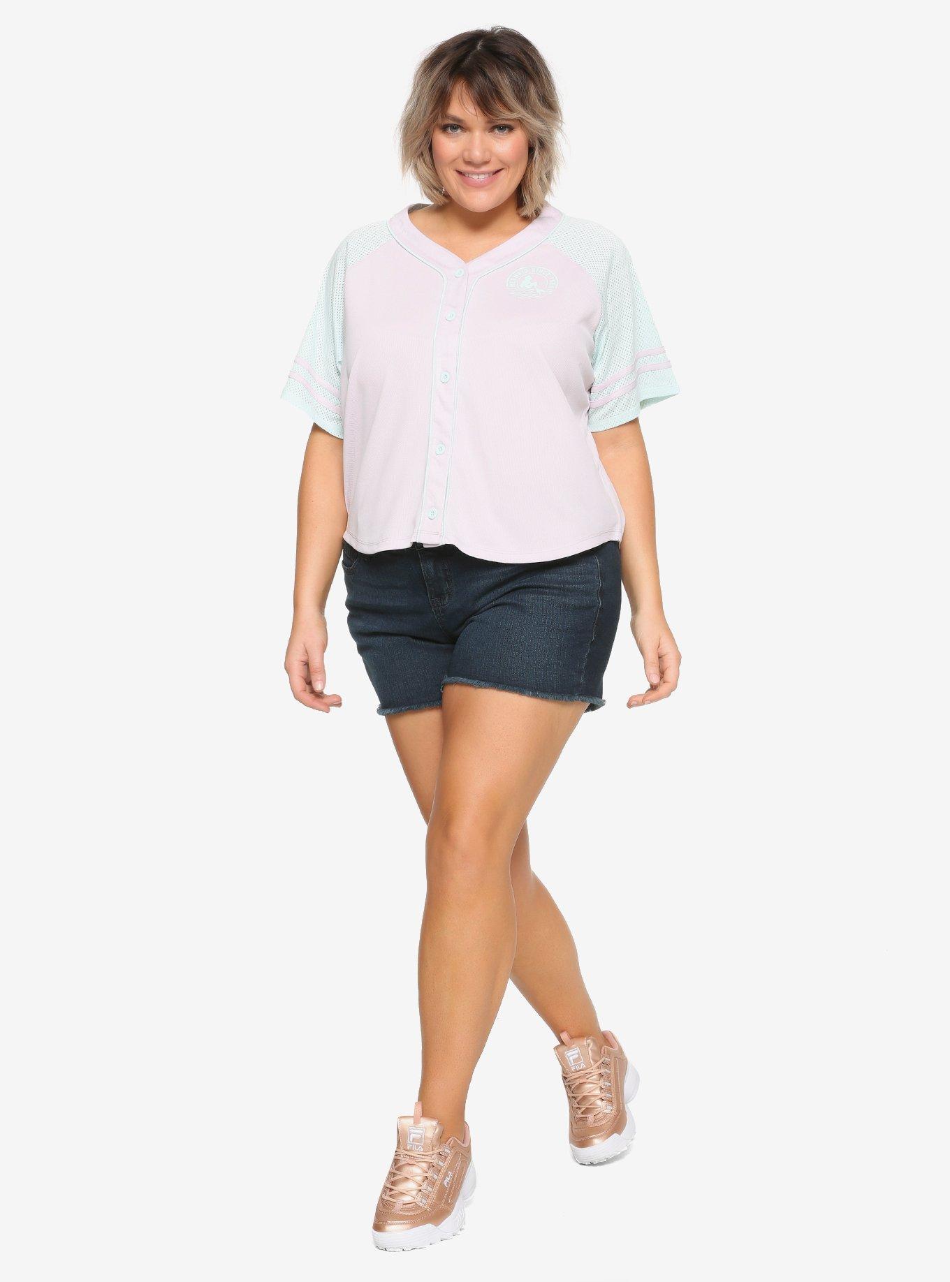 Disney The Little Mermaid 30th Anniversary Ariel 89 Girls Baseball Jersey Plus Size, , alternate