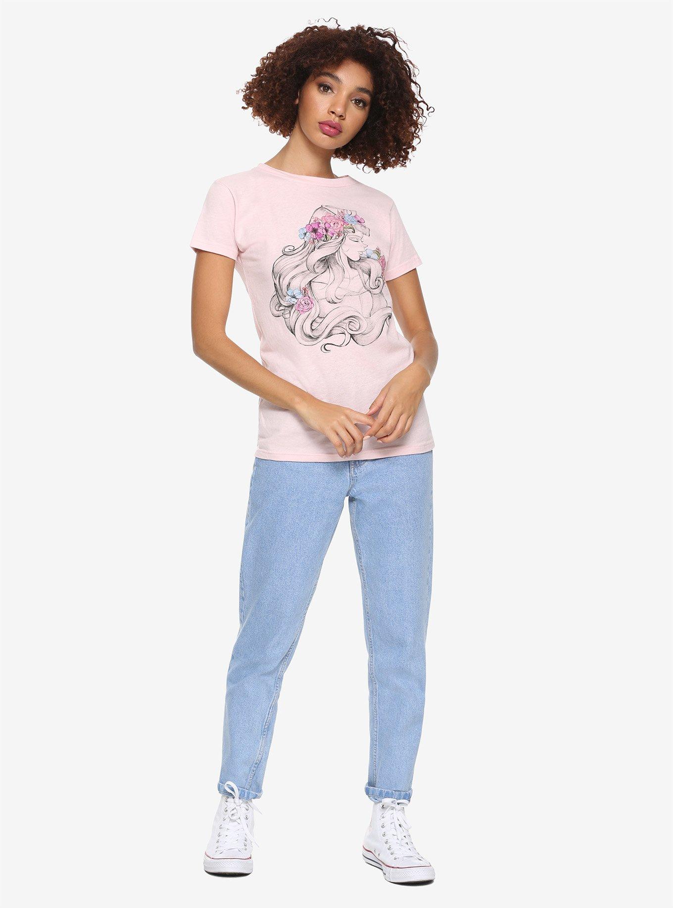 Disney Sleeping Beauty Floral Aurora Girls T-Shirt, , alternate