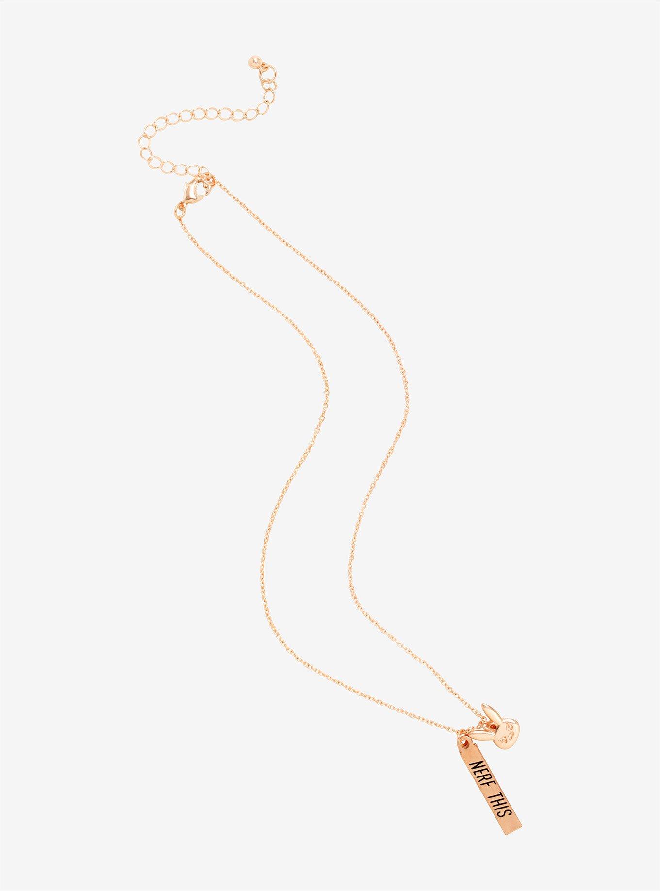 Overwatch D.Va Rose Gold Charm Necklace - BoxLunch Exclusive, , alternate