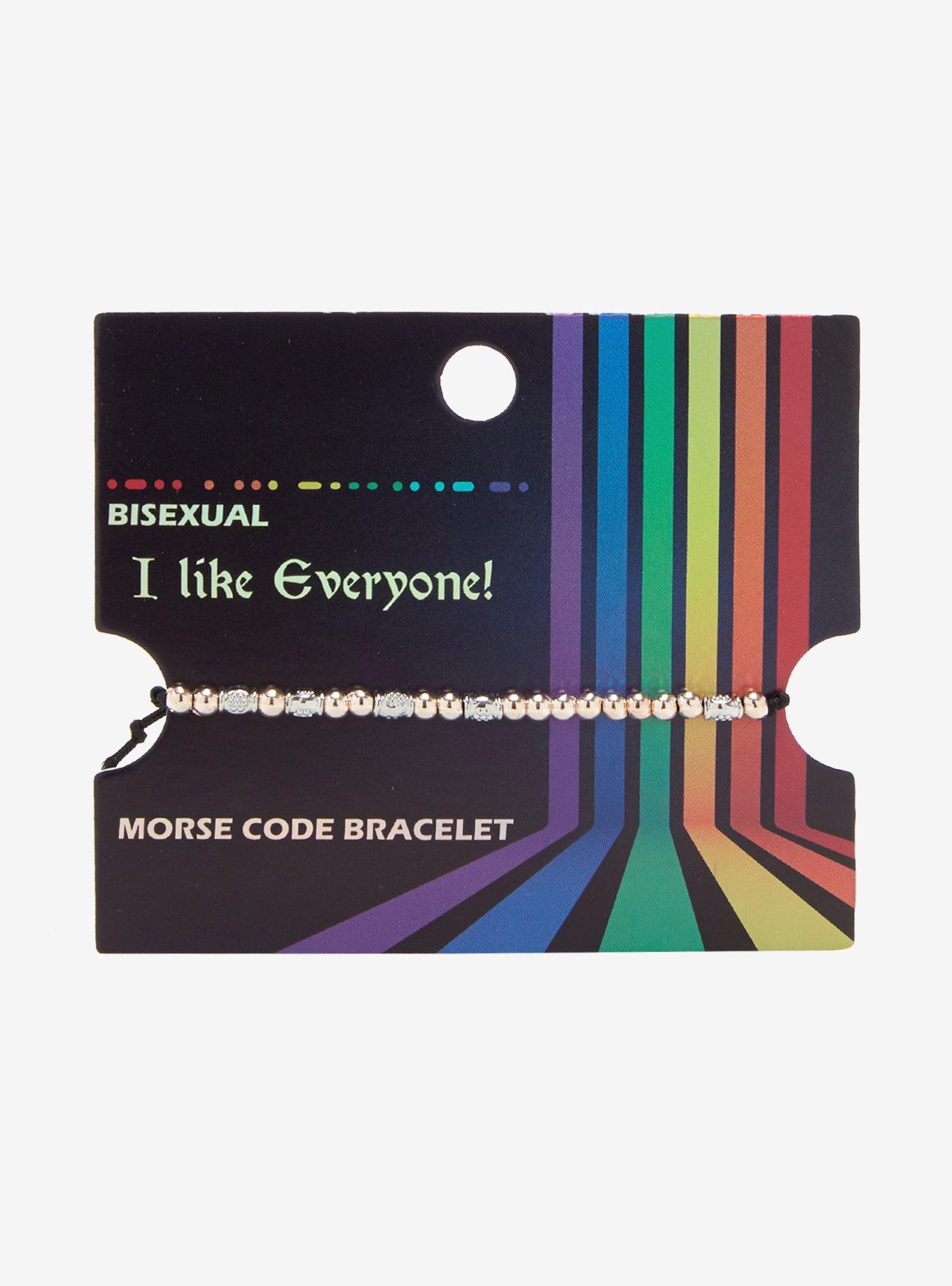 Bisexual Morse Code Cord Bracelet, , alternate