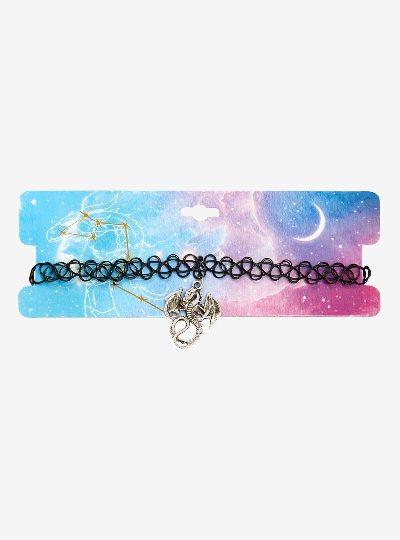 Dragon Charm Tattoo Choker, , alternate
