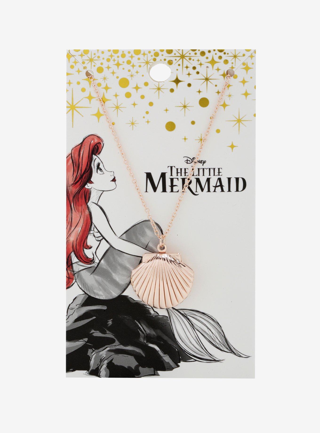 Her Universe Disney The Little Mermaid Ariel Seashell Rose Gold Locket Necklace, , alternate