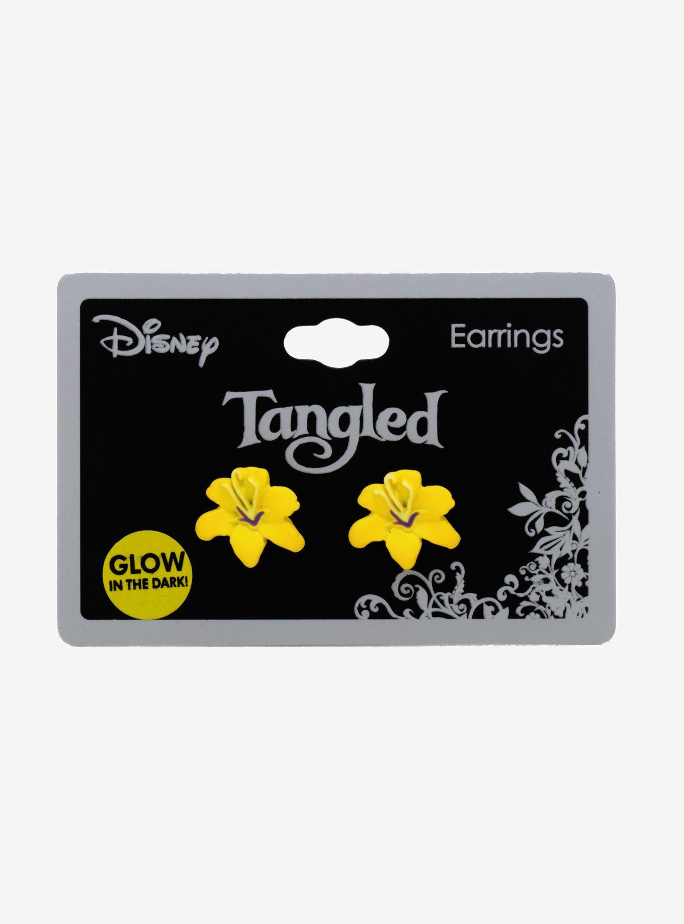 Loungefly Disney Tangled Glow-In-The-Dark Flower Stud Earrings, , alternate