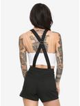 Black High-Waisted Suspender Sailor Shorts, , alternate