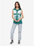 Teal Double Skull Girls Muscle Top, TEAL, alternate