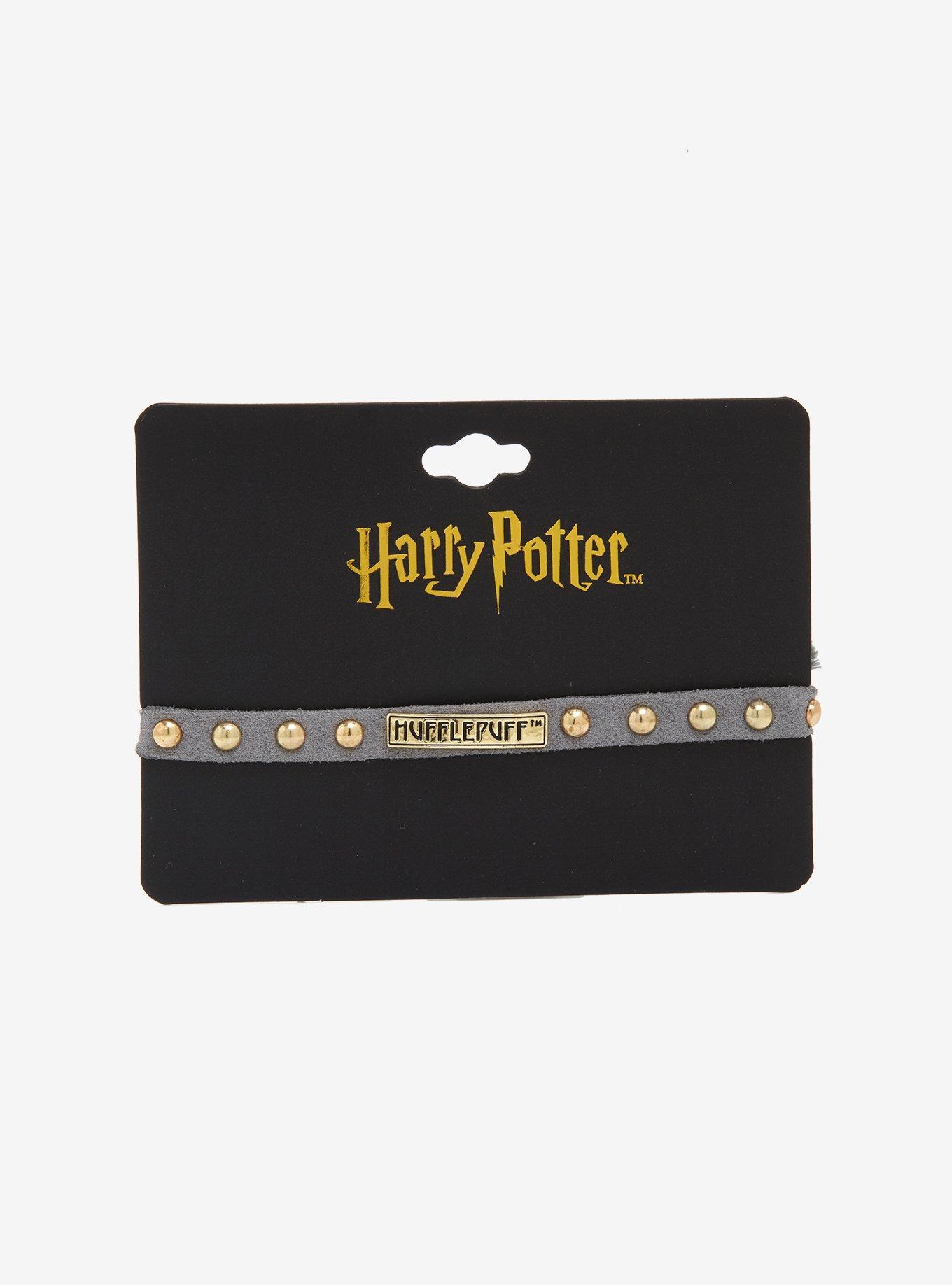 Harry Potter Hufflepuff Nameplate Stud Suede Bracelet, , alternate