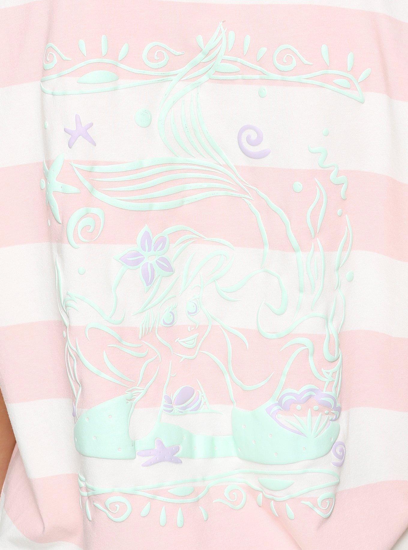 Disney The Little Mermaid 30th Anniversary Girls Striped Twist Front Top, , alternate