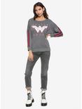 DC Wonder Woman Logo Retro Girls Athletic Sweater, CHARCOAL HEATHER, alternate