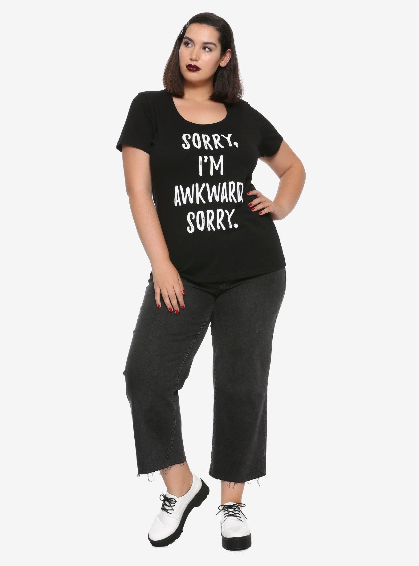 Sorry I'm Awkward Girls T-Shirt Plus Size, , alternate