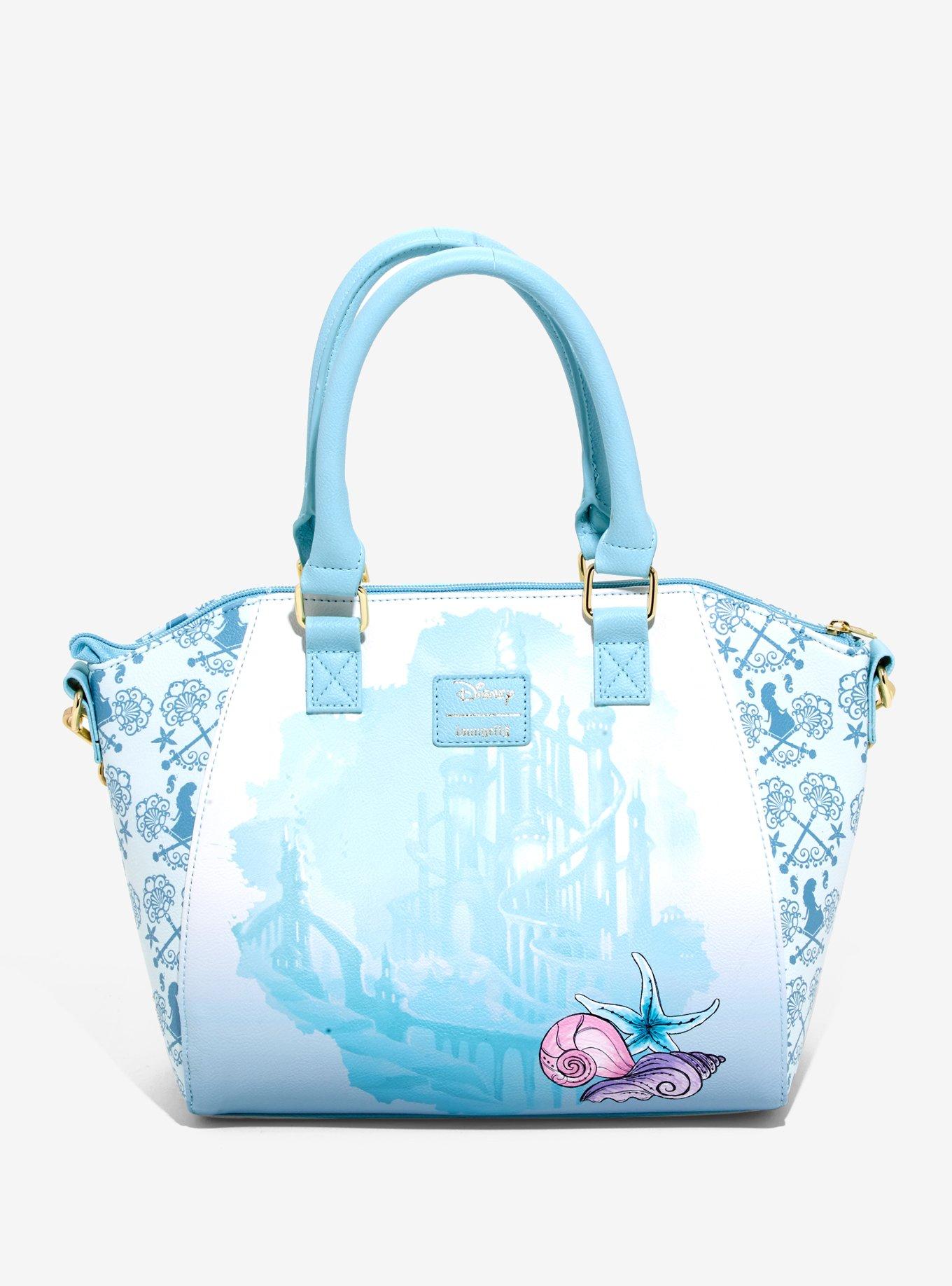 Loungefly Disney The Little Mermaid Blue Watercolor Satchel Bag, , alternate