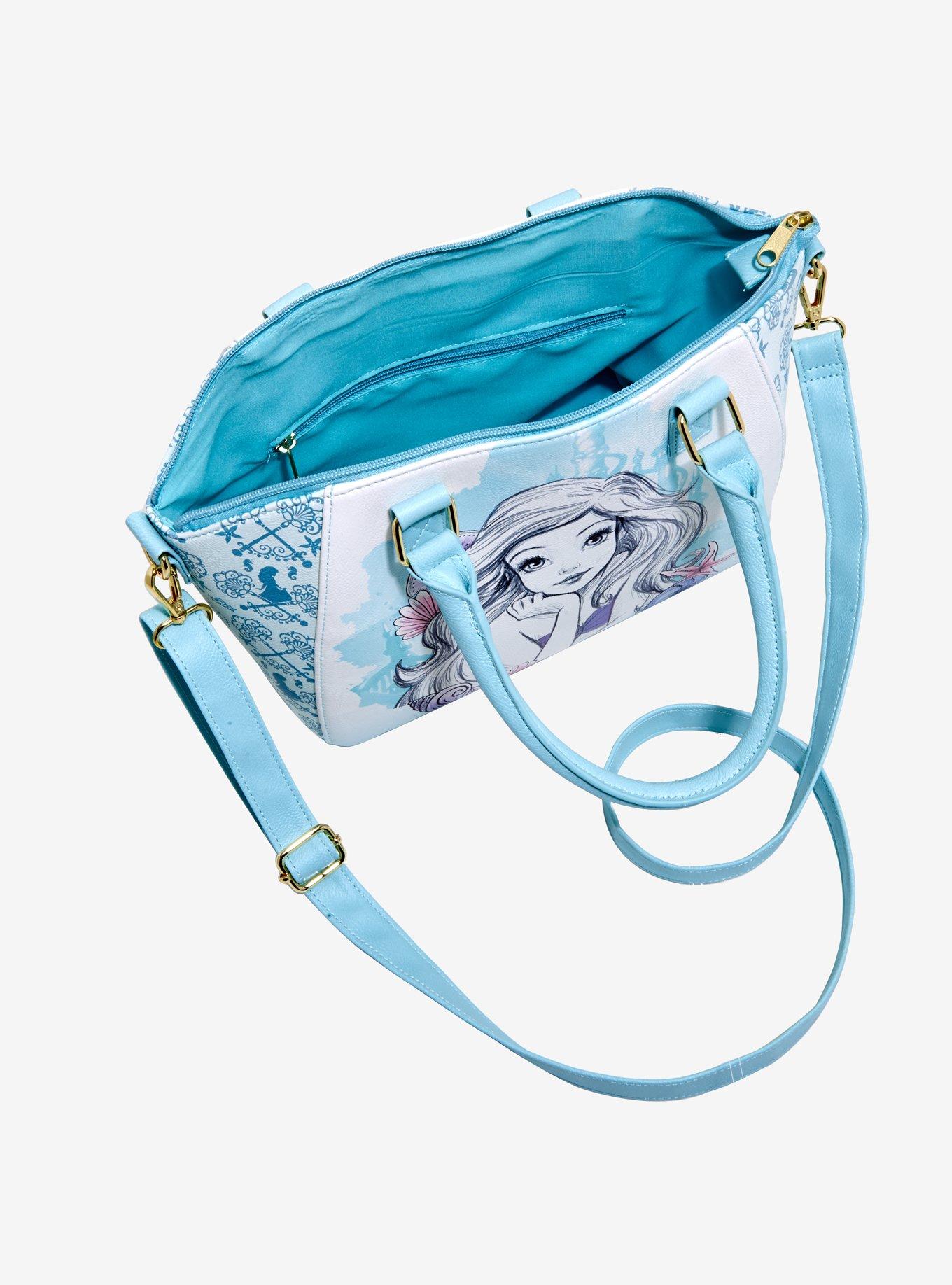 Loungefly Disney The Little Mermaid Blue Watercolor Satchel Bag, , alternate