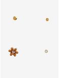 Steel Gold Push Pin & Threadless Flower Nose Stud, MULTI, alternate