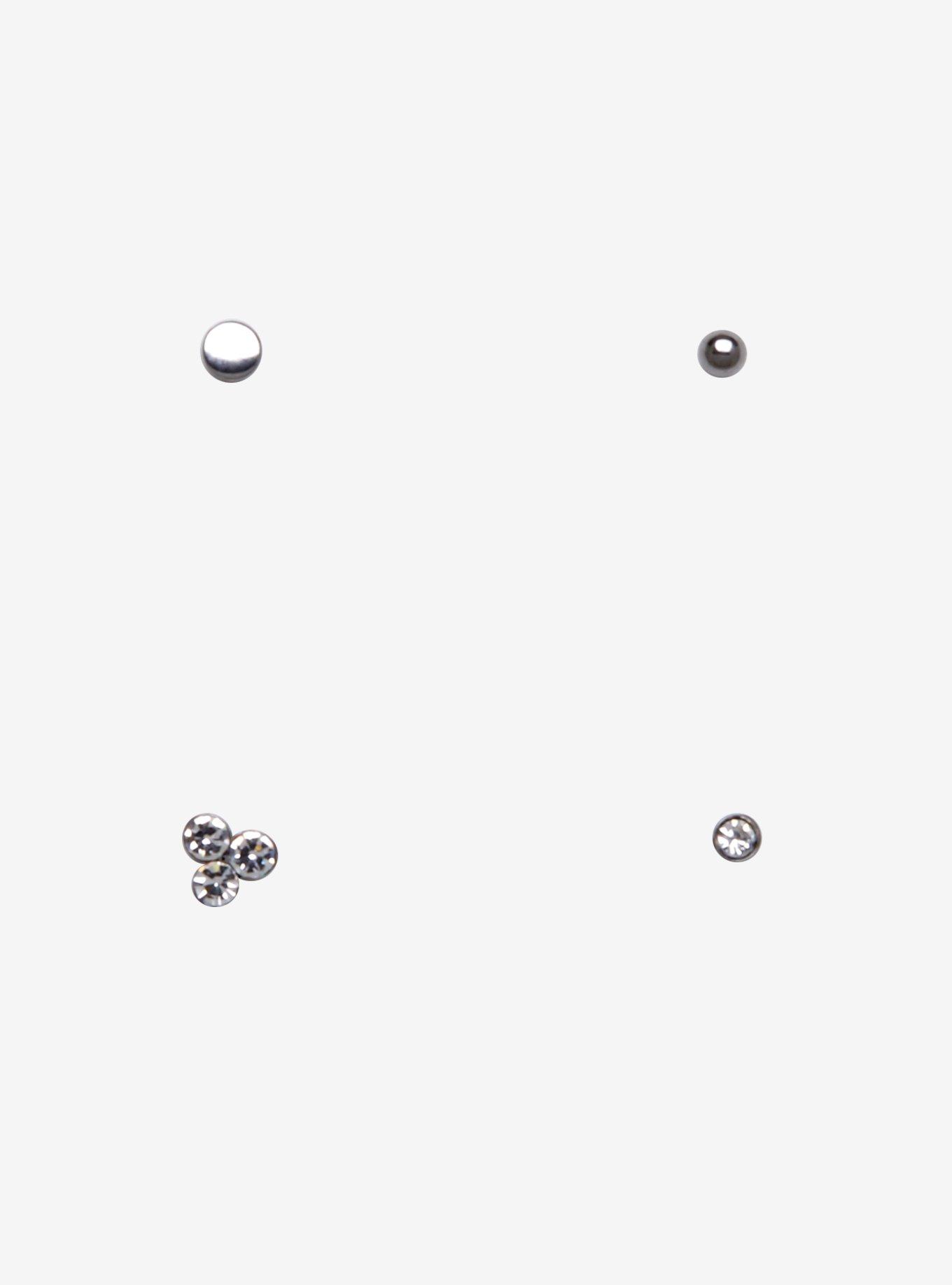 Steel Push Pin & Threadless Heart Nose Stud, MULTI, alternate