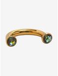 Steel Green CZ Gold Circular Barbell, MULTI, alternate