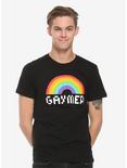Pixel Gaymer Rainbow T-Shirt, , alternate