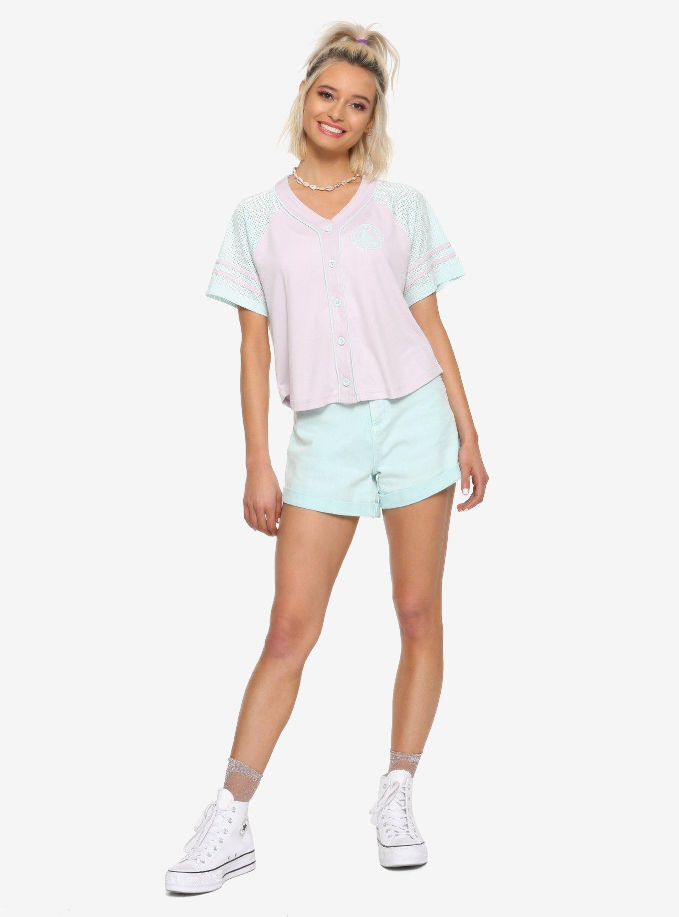 Disney The Little Mermaid 30th Anniversary Pastel Mint Mom Shorts, , alternate