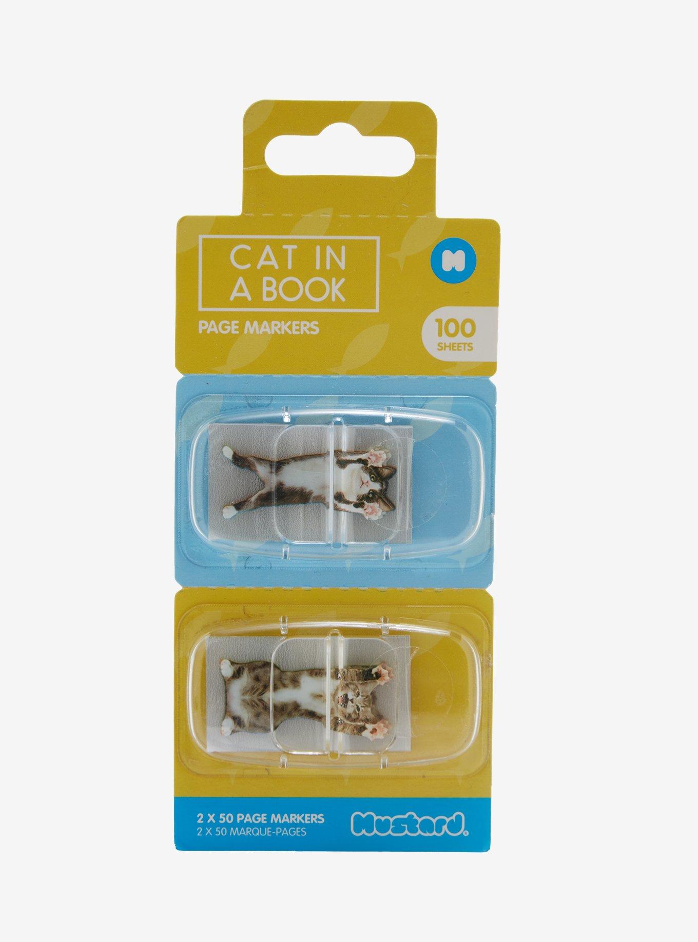 Cat In A Book Page Markers, , alternate