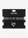 Music Is My Religion Treble Heart Rubber Bracelet Set, , alternate