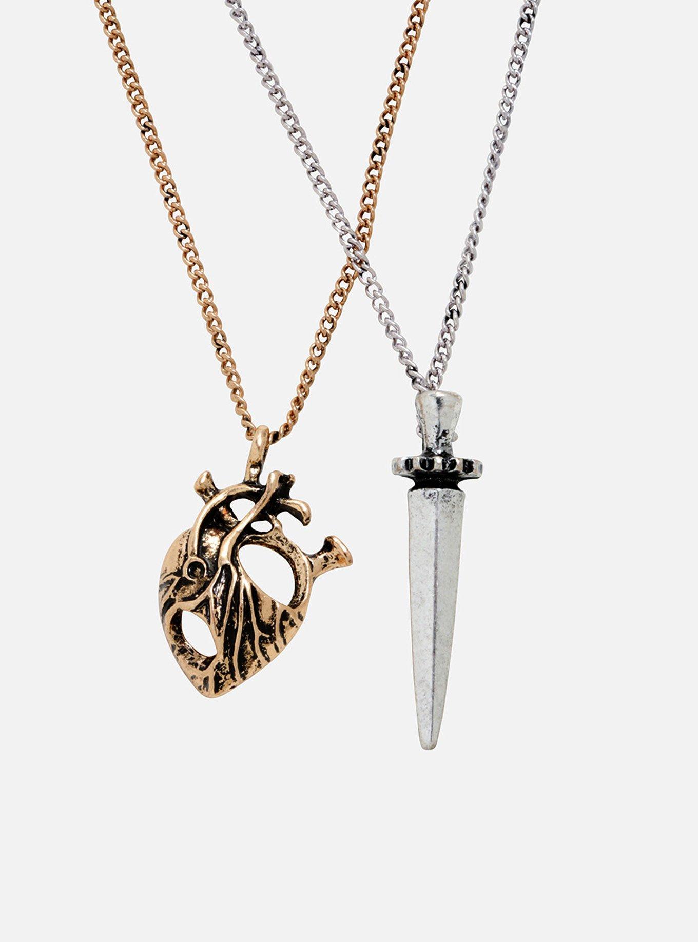 Knife To The Heart Best Friend Necklace Set, , alternate