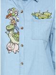 Disney Pixar Toy Story Chambray Womens Woven Button-Up - BoxLunch Exclusive, , alternate