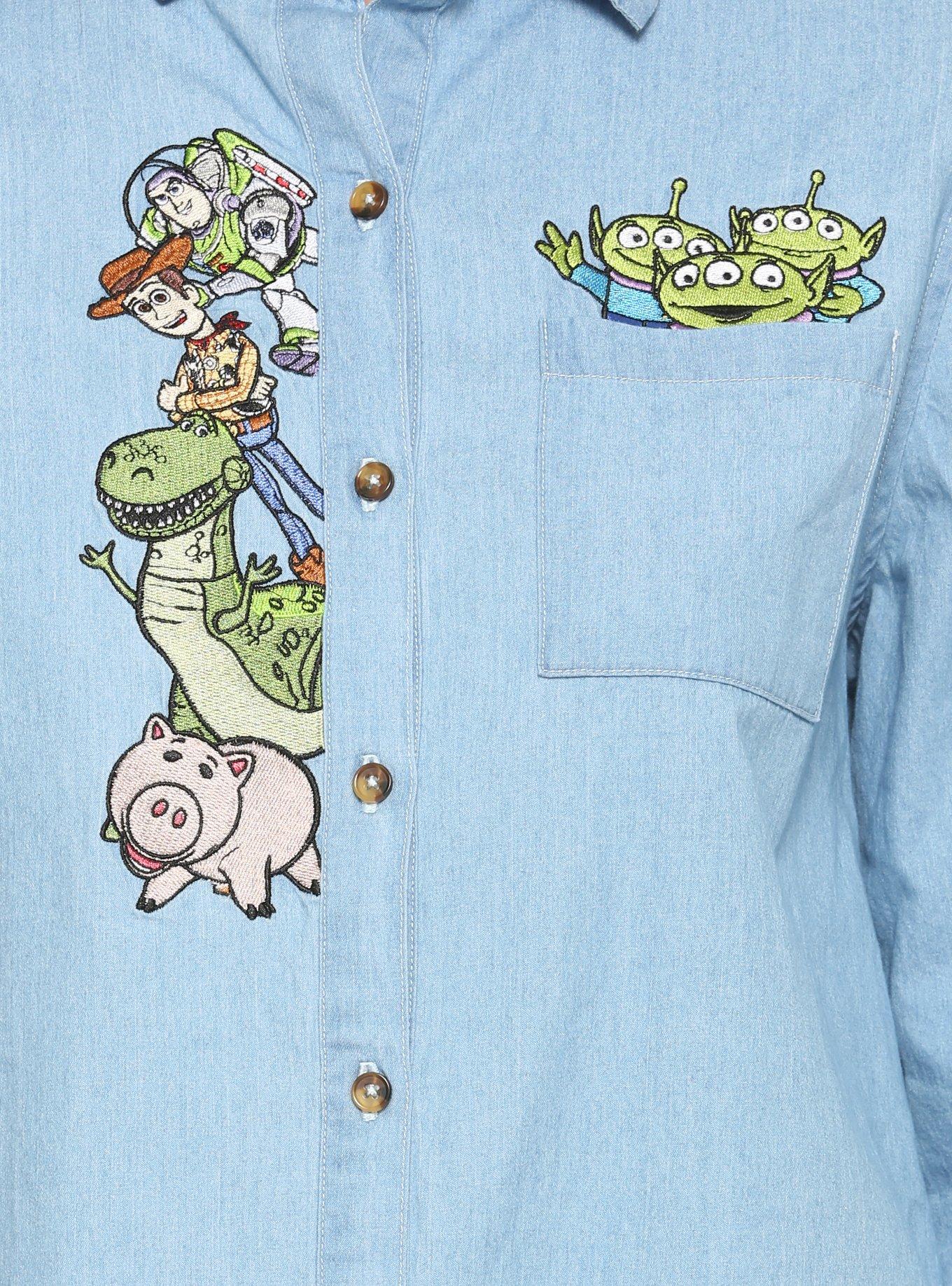 Disney Pixar Toy Story Chambray Womens Woven Button-Up - BoxLunch Exclusive, , alternate